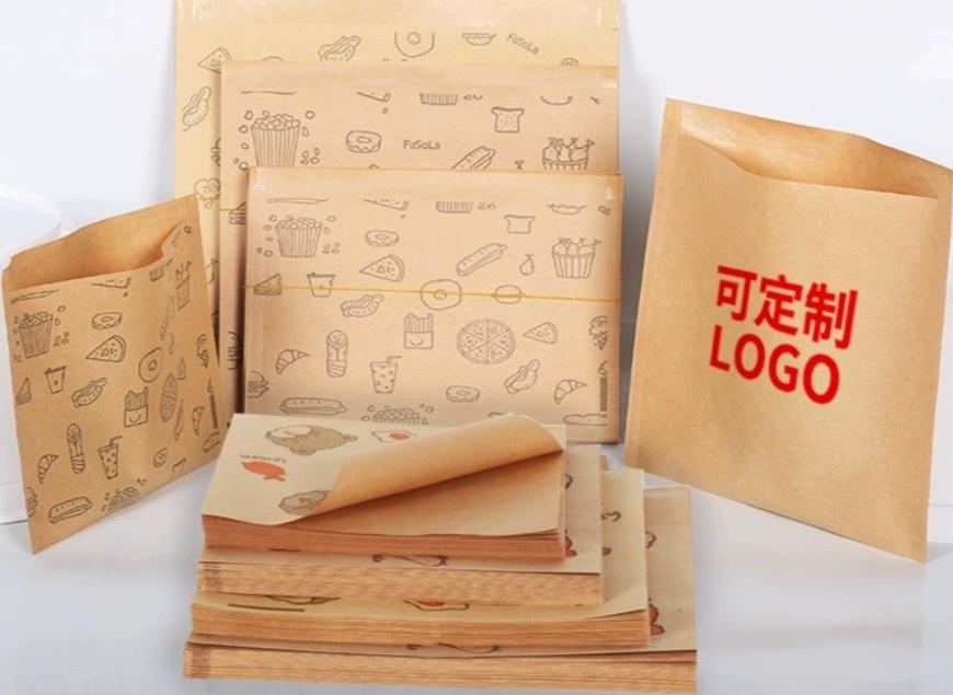 Fast Food Packaging Hamburger Wrapper Burger Wrap Greaseproof Sandwich Coated Paper