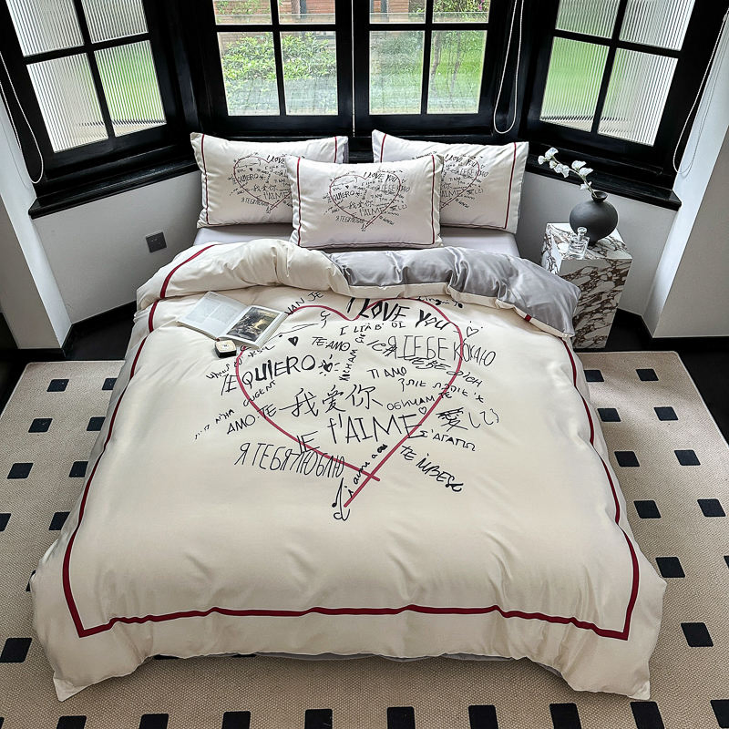 Комплект постельного белья из белого шелка, 4 предмета