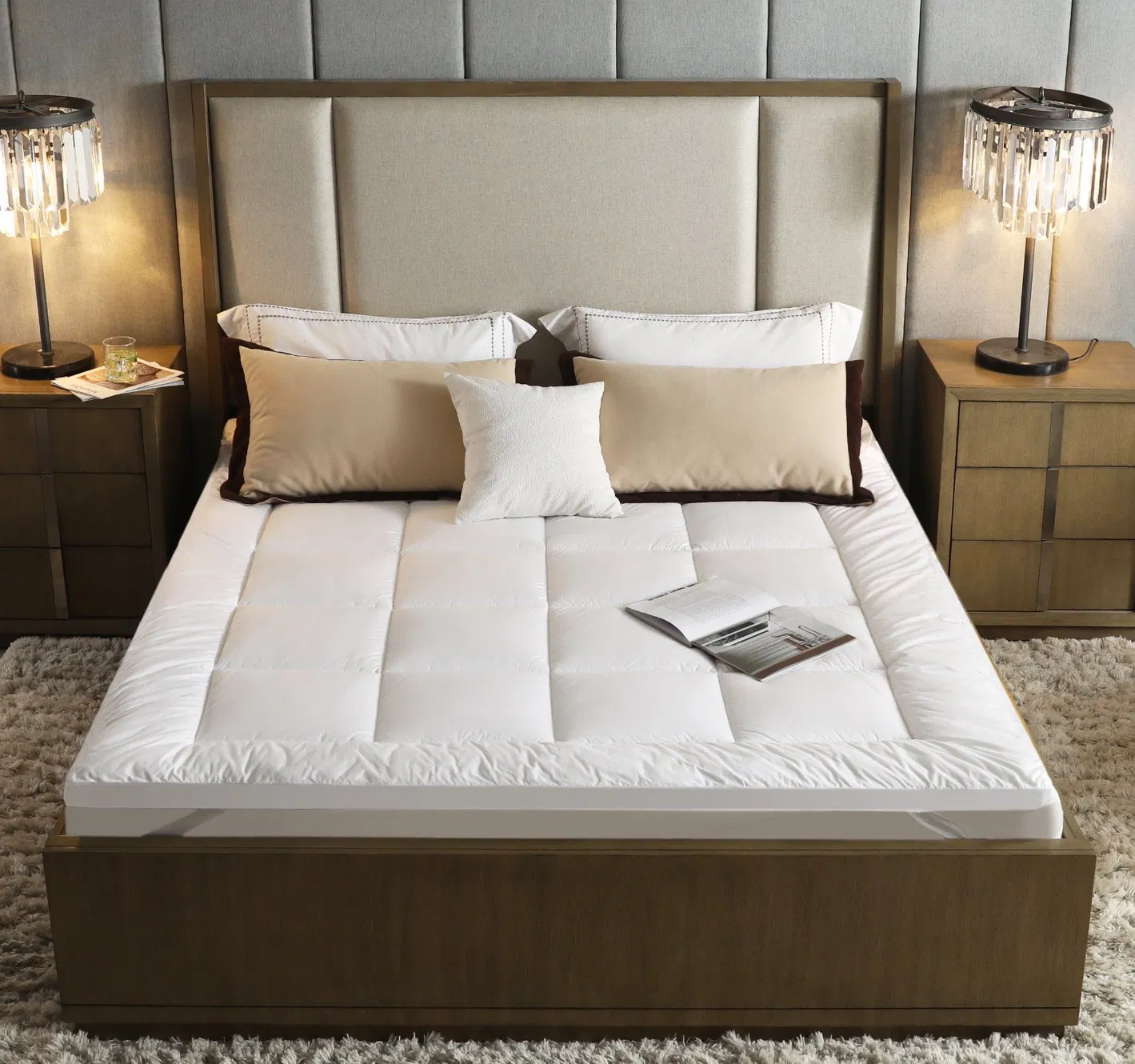 Comfortable Home Hotel Bed Mattress White Mattress Protector for Bed