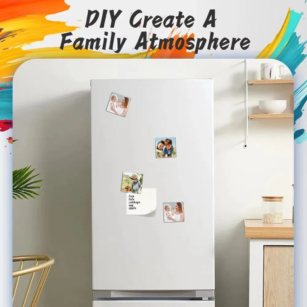 100PCS 2"X2" (50× 50mm) DIY Refrigerator Blank Refrigerator Magnets