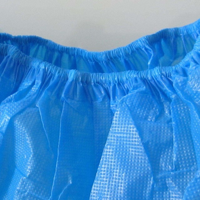 CPE Shoe Covers with Elastic Bands and Non-Slip Textured Soles for Sterile Work Environments