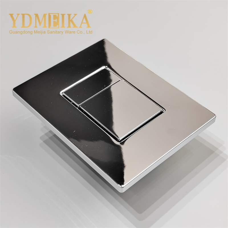 ABS Concealed Tank Toilet Press Button Silvery Bathroom Hidden Plastic Wall Flush Button Control Panel