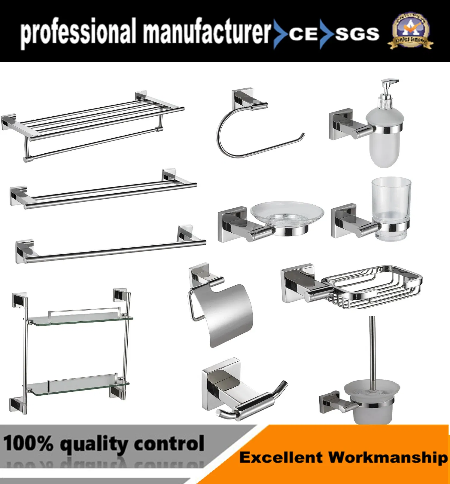 China Supplier Bathroom Accessories Shelf Modern Sanitary Bathroom Fittings