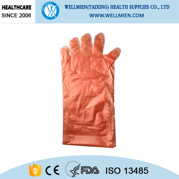 Farm Slaughtering Use Long Sleeve Disposable Plastic Slaughtering Glove