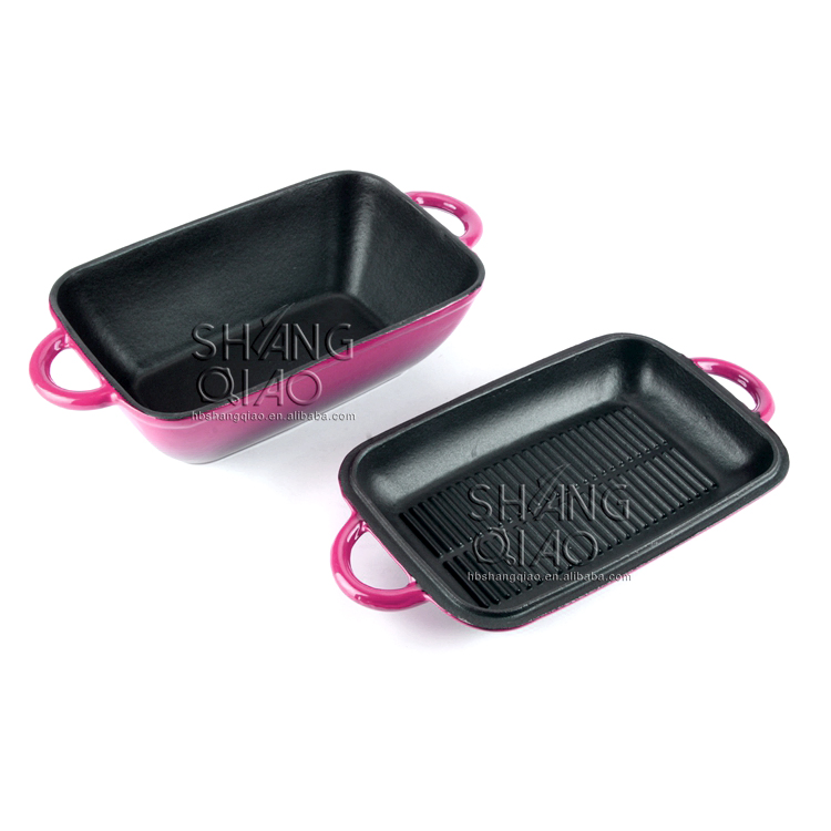 Эмалированная чугунная форма для хлеба с крышкой