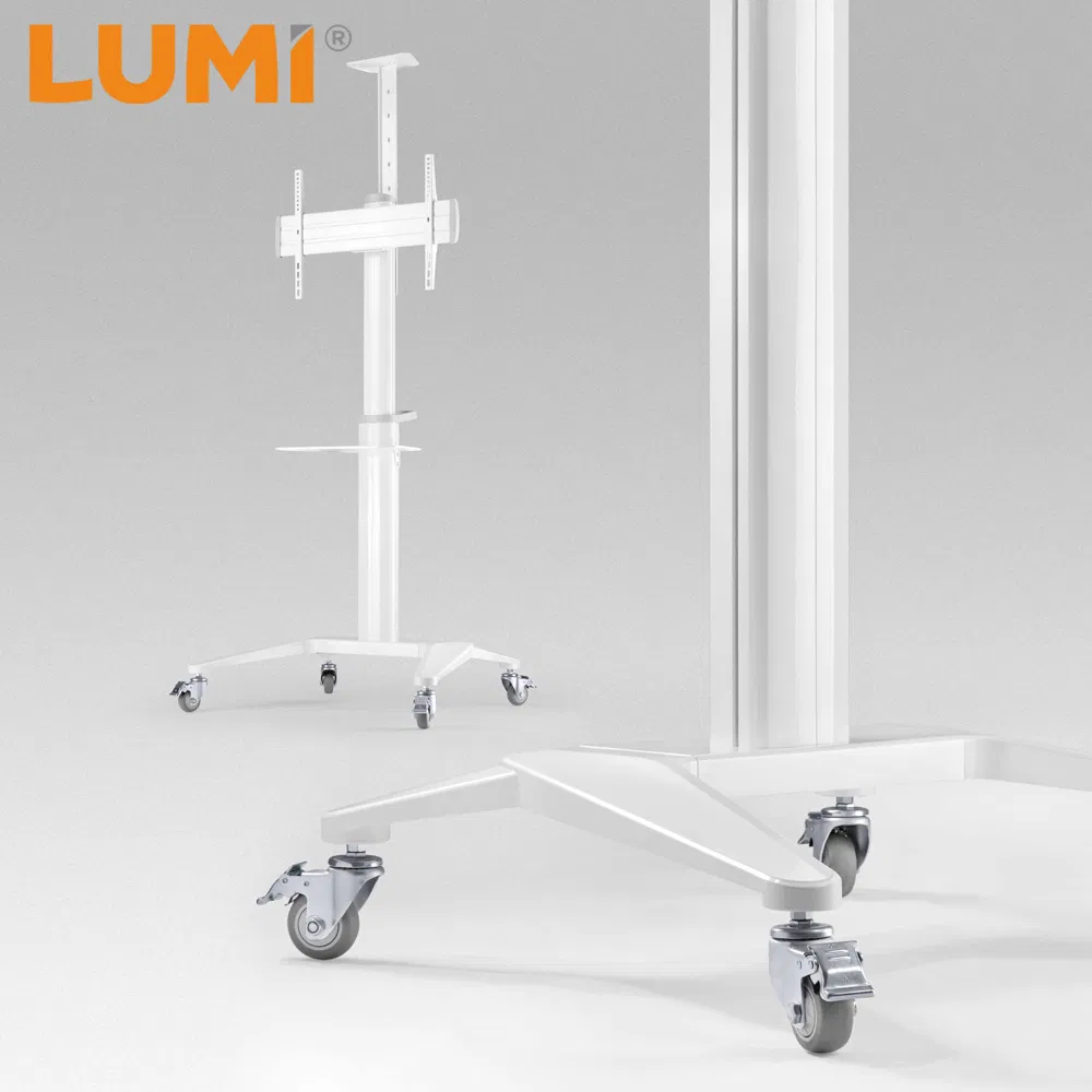 Wholesale OEM ODM Universal Height Adjustable Mobile TV Cart with Wheels for Classrooms and Training Facilities
