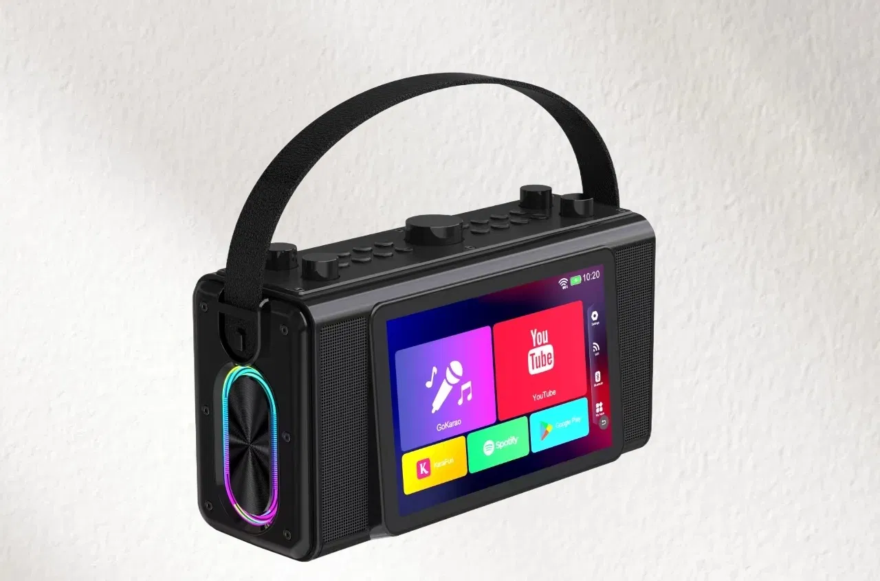 Outdoor 7''touch Screen Karaoke Home Large Screen Karaoke System Portable Bluetooth Video Speaker with 7" LCD Display Screen