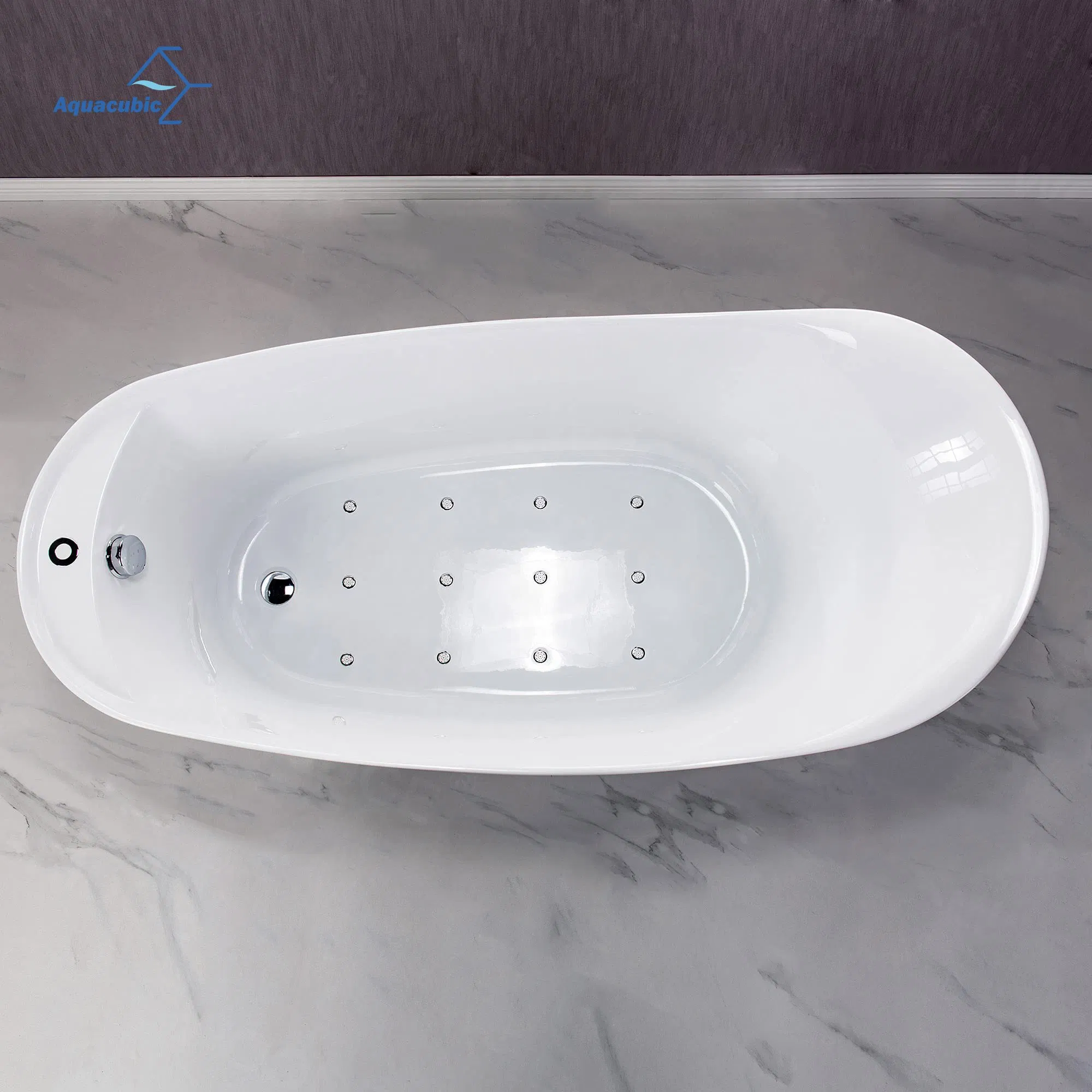 67" Acrylic Freestanding Bathtub New Egg Oval Shaped Freestanding Air Massage Bathtub
