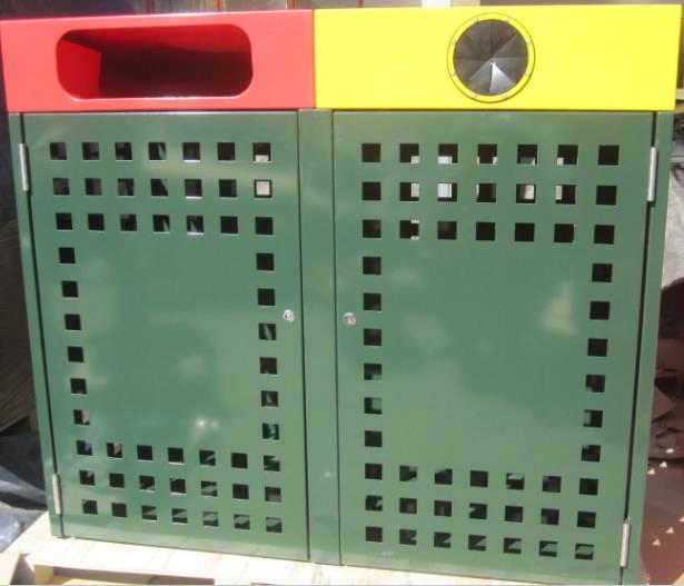 Уличная урна из стали с порошковым покрытием, 120 л