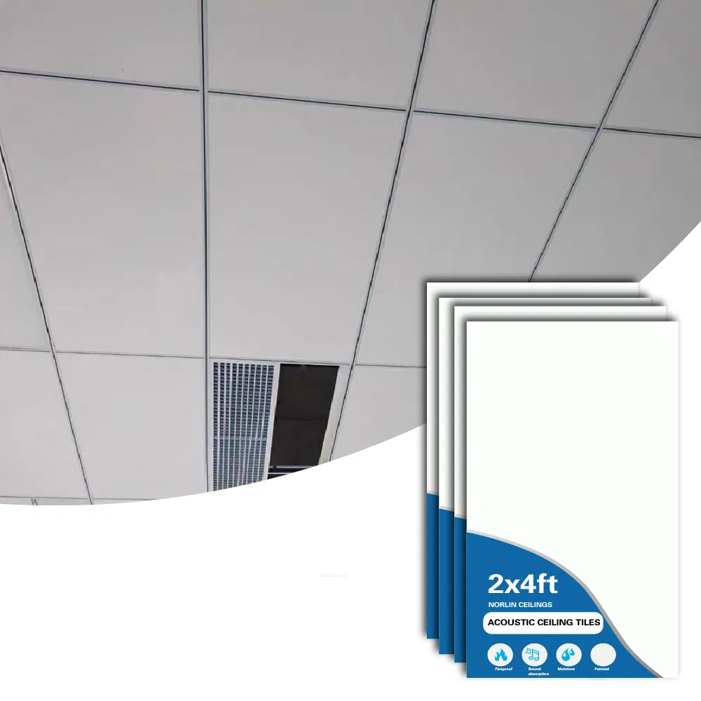 2X2FT Rock Wool Acoustic Ceiling Panel for Hotels Schools Gyms