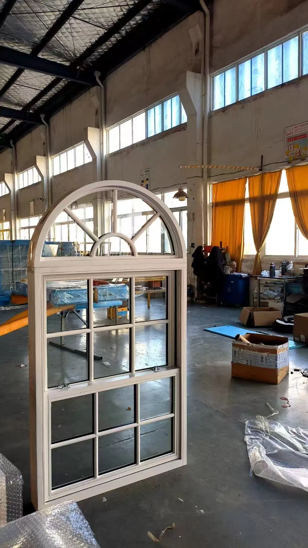 White Color Wooden Single Hung Window Arch Design Single Hung Window