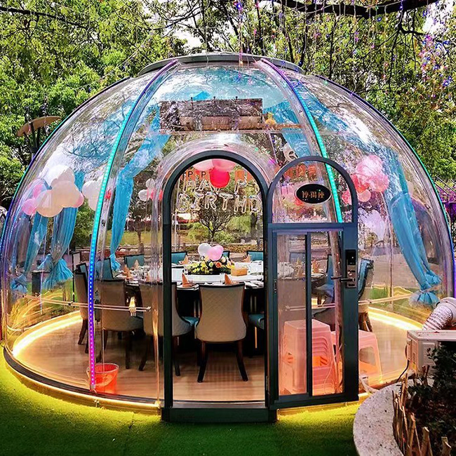 Hot Selling New Design Full Transparent Prefabricated Dome Resort Polycarbonate Dome Tent PC Polycarbonate Boarddome Hotel