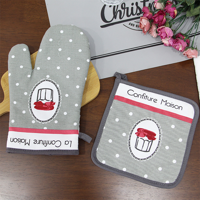 Kitchen Sublimation Heat Resistant Cooking Silicone Oven Mitt and Pot Holders