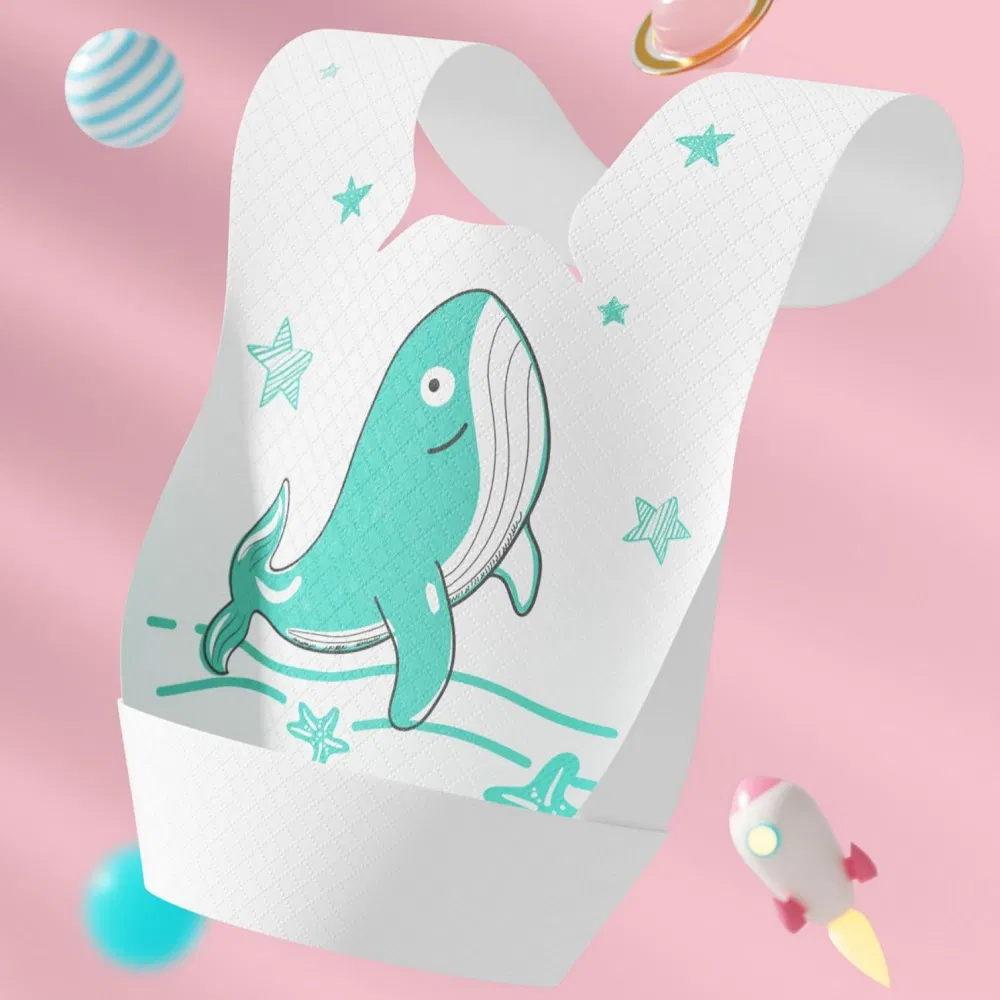 Disposable Baby Bibs Ultra Light Adjustable Fit Waterproof Feeding Bibs