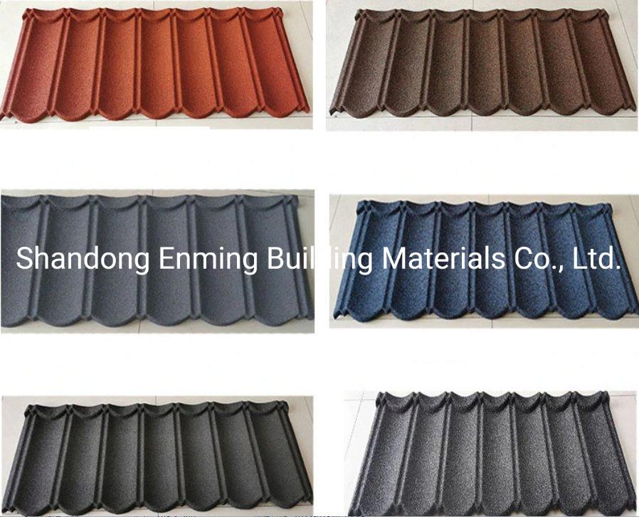 Colorful Stone Chips Coated Metal Roofing Tiles for Decoration