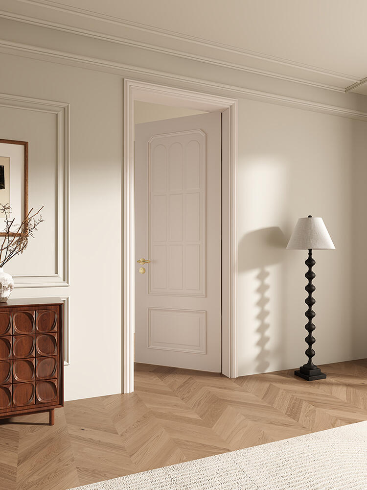 Panel Shaker Style Room Slab Door White Primed MDF Wooden Bedroom Door Interior Hollow Core Modern Door for Houses