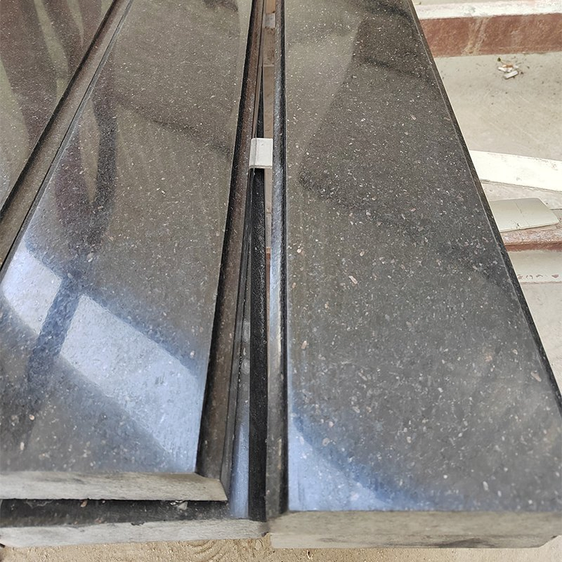Black Galaxy Granite Natural Stone Column Balustrade & Railing for Terraces Handrail
