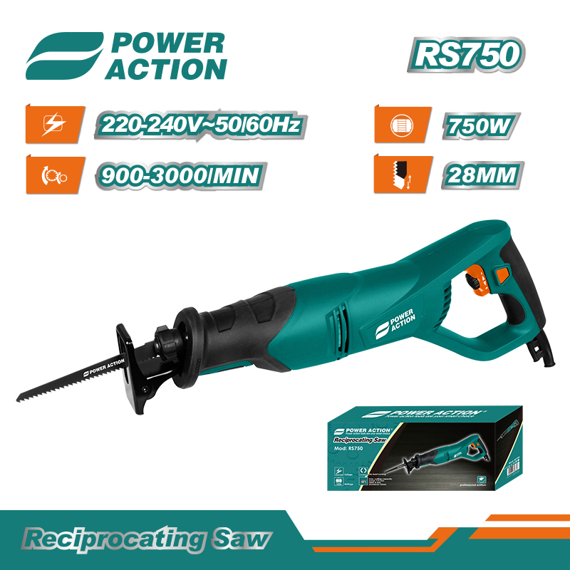 Power Action 750W Variable Speed Portable Sabre Electric Reciprocating Saw