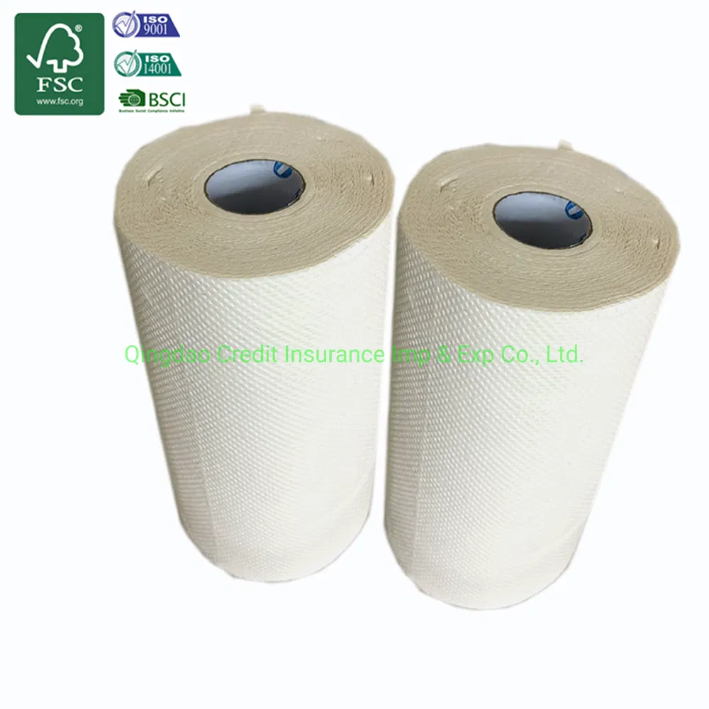 Fsc BSCI Certified Environmentally Friendly, Biodegradable and Compostable Natural Unbleached and White Kitchen Paper Towels
