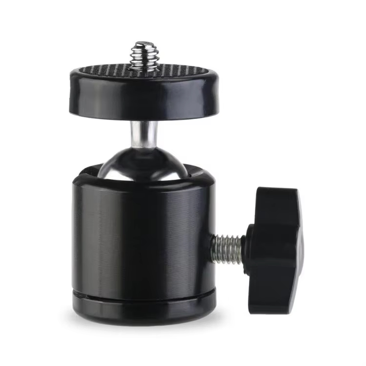 Universal 360 Rotate Metal Ball Head 1/4 Screw Gimbal 1/4 Thread Adapter for Tripod Ring Light Camera