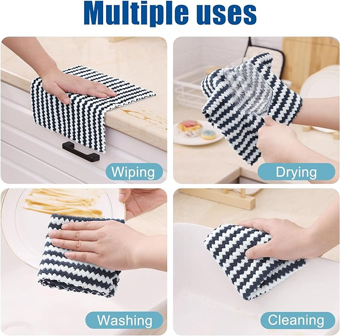 Kitchen Dish Cloth Ultra Soft and Absorbent Towel Reusable Fast Drying