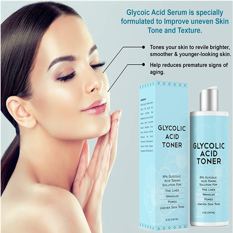 Best Exfoliating Facial Peel 8% Glycolic Acid Toner for Face Anti-Aging & Acne