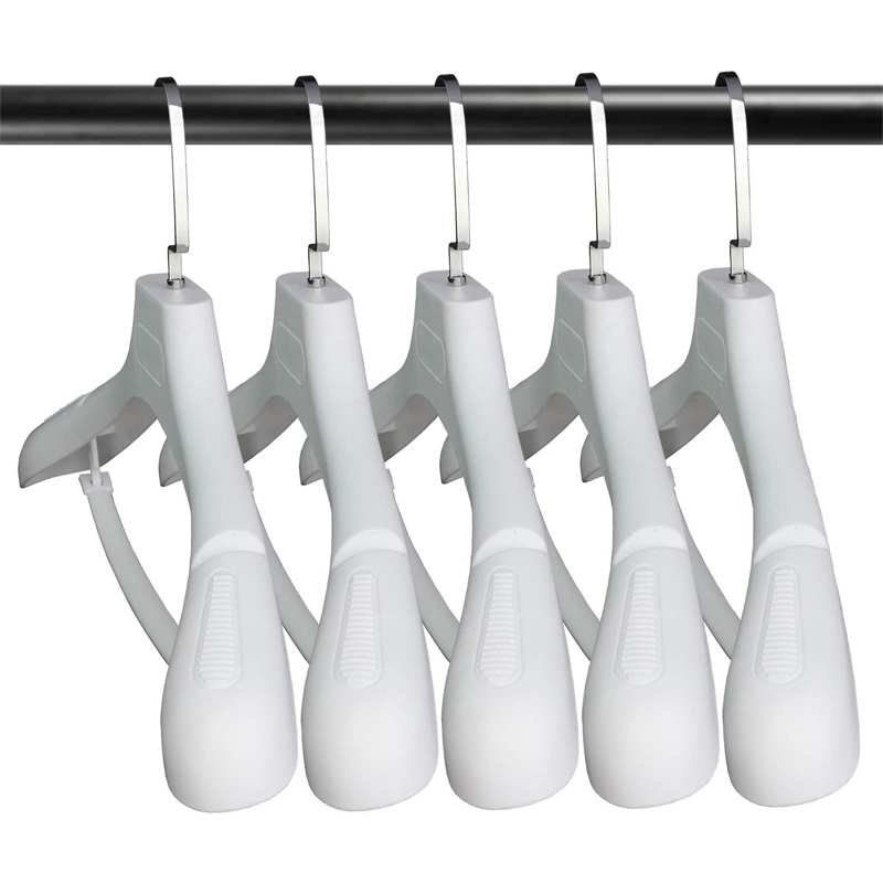 Custom Logo Coat Hangers Pants Skirt Suit Non-Slip Clothes Black Plastic Hangers for Clothing Store Display Rack Hanger