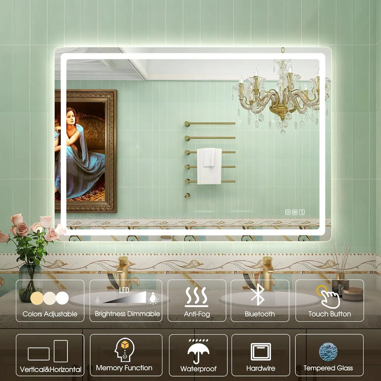 Bathroom LED Smart Vanity Mirror with Home Intelligent Decoration Furniture (copy)