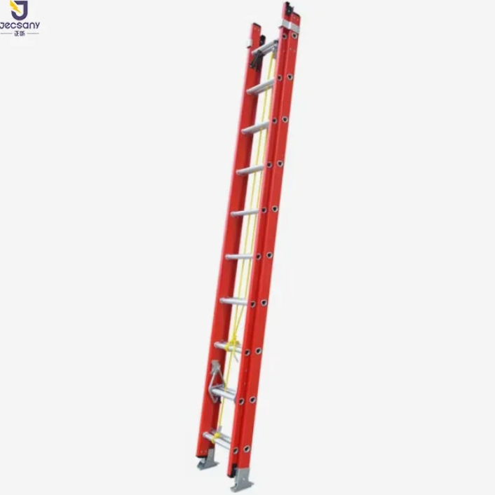 Fully - Insulated Industrial Telescoping Ladder Fiberglass Jtel 2 - Section Step Extension Design