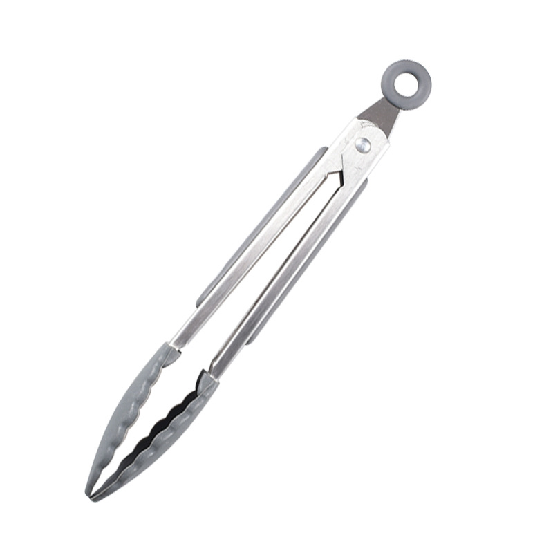 High Quality Food Grade Silicone+Stainless Steel Kitchen Tongs Customized