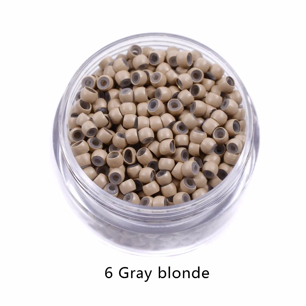 Нано-кольца для наращивания волос 3.0 мм, силиконовые, медные