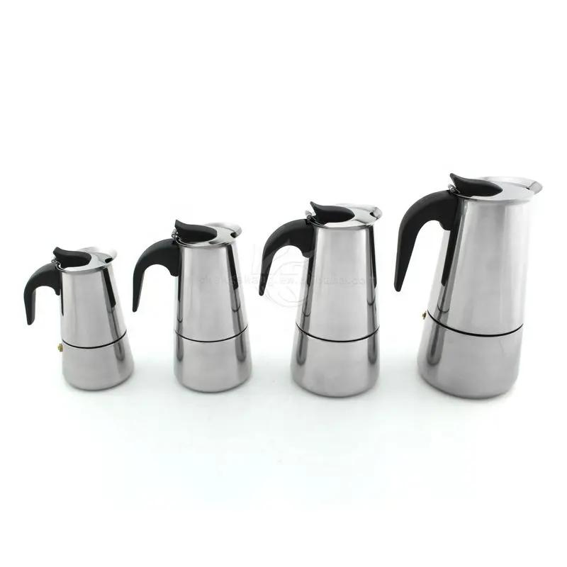 Kitchen Espresso Mirror Polish Large and Mini Stainless Steel Moka Pot Coffee Maker Stovetop Espresso Maker