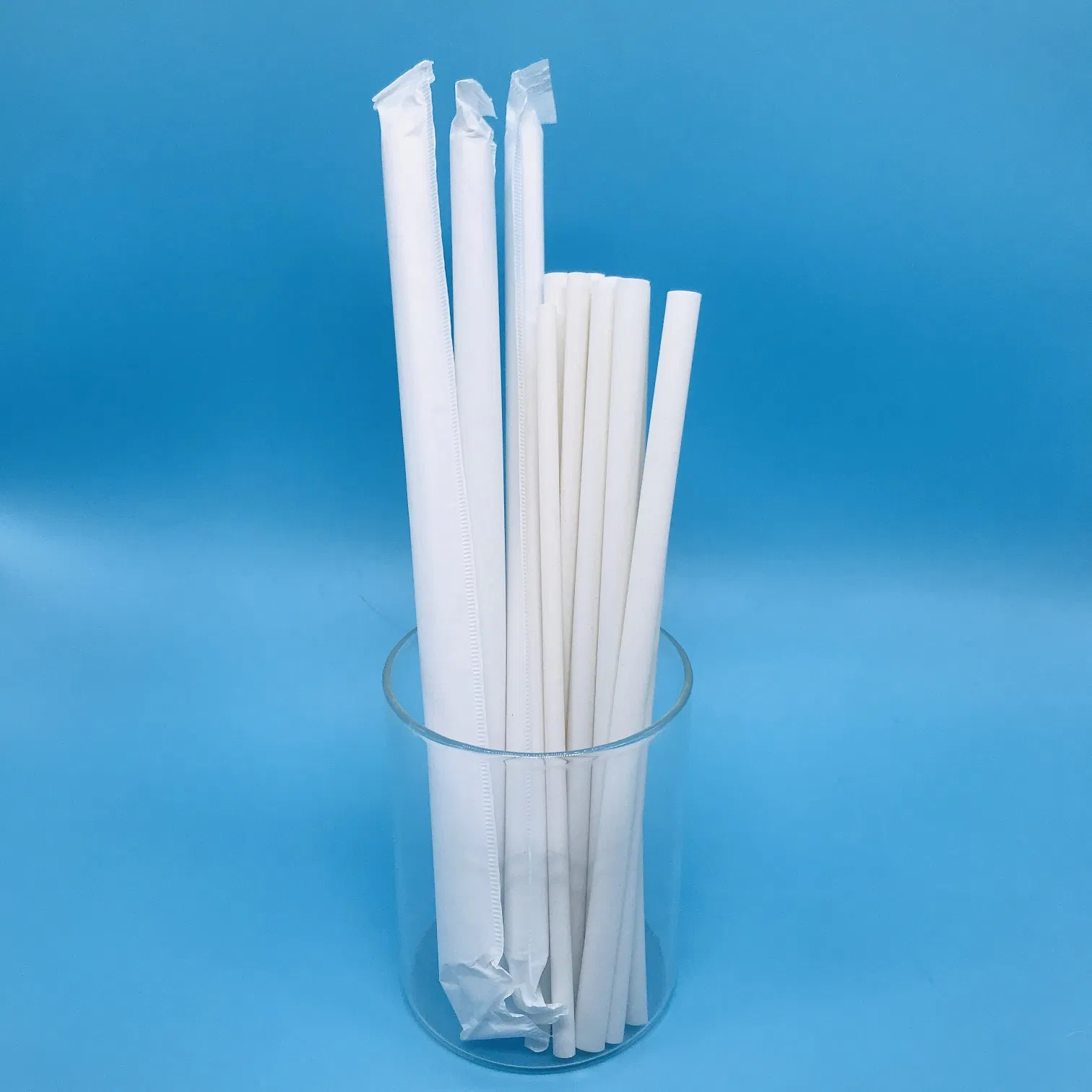 100% Compostable Biodegradable Disposable White Color Drinking Straws Bamboo Fiber Straw
