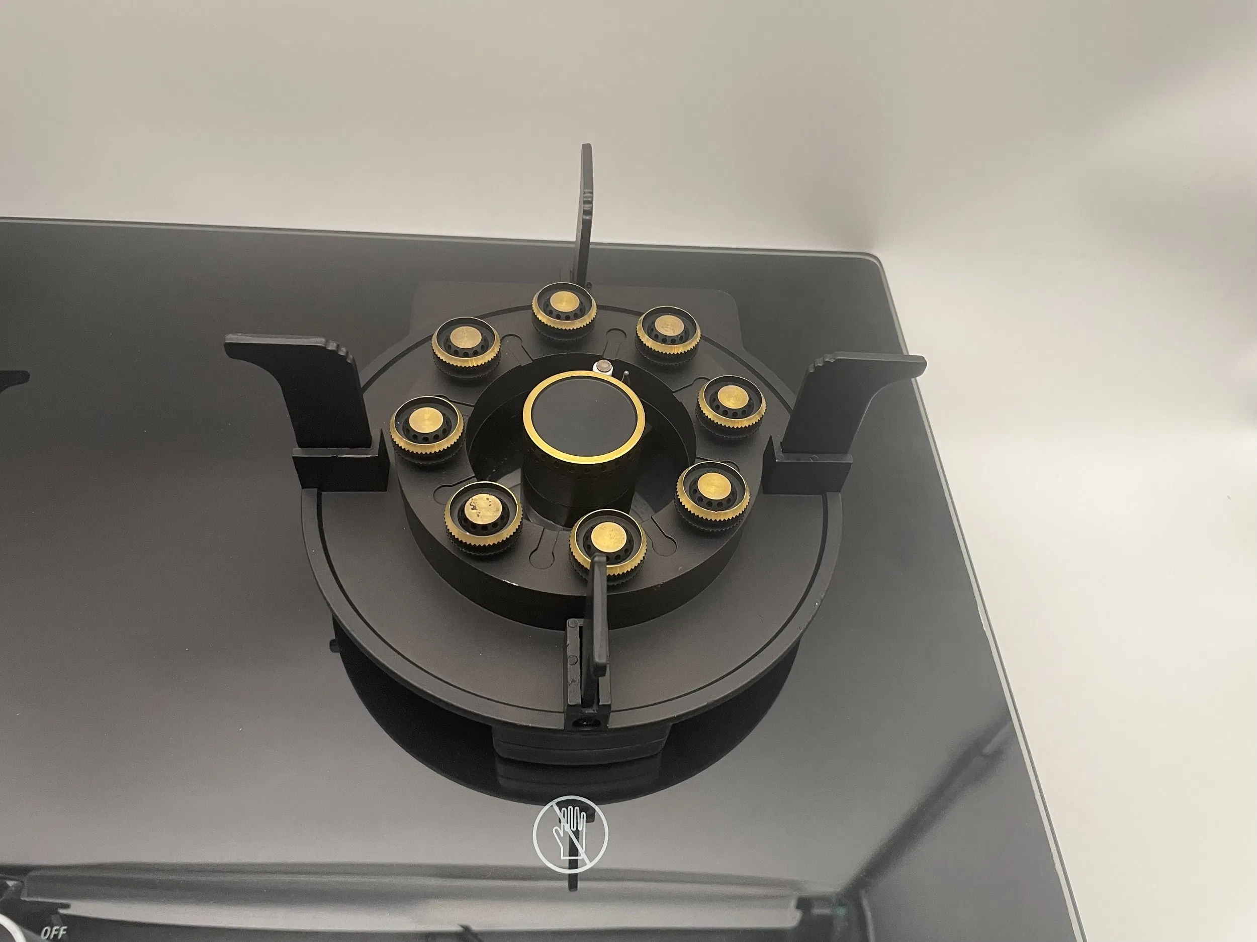 Foldable Glass Built-in Gas Hob Kitchen Appliance with Blue Flame Folding Dual-Burner