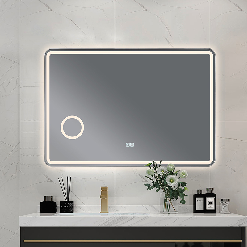 Rectangular Anti-Fog Mirror Hotel Smart LED Bathroom Mirror