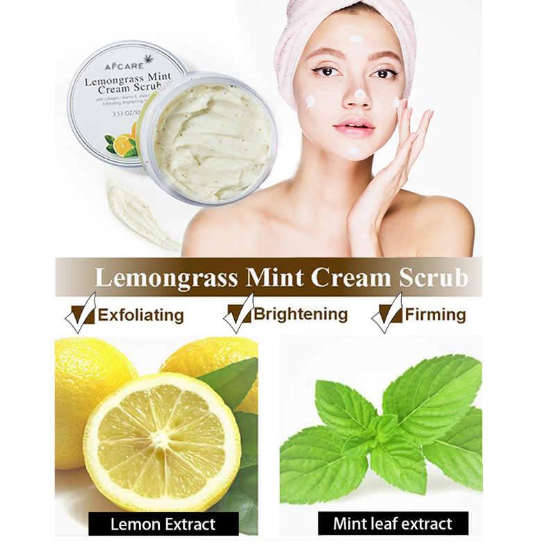 Private Label Organic 100% Natural Brightening Exfoliating Lemon Face Scrub