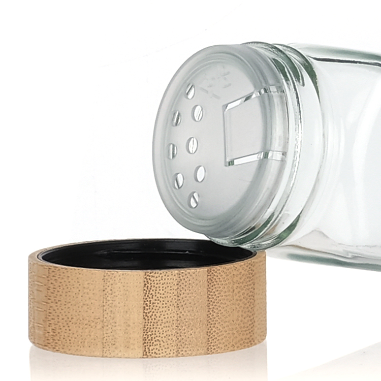 4 Oz Kitchen Seasoning Storage Bottles Glass Spice Jars with Bamboo Lid