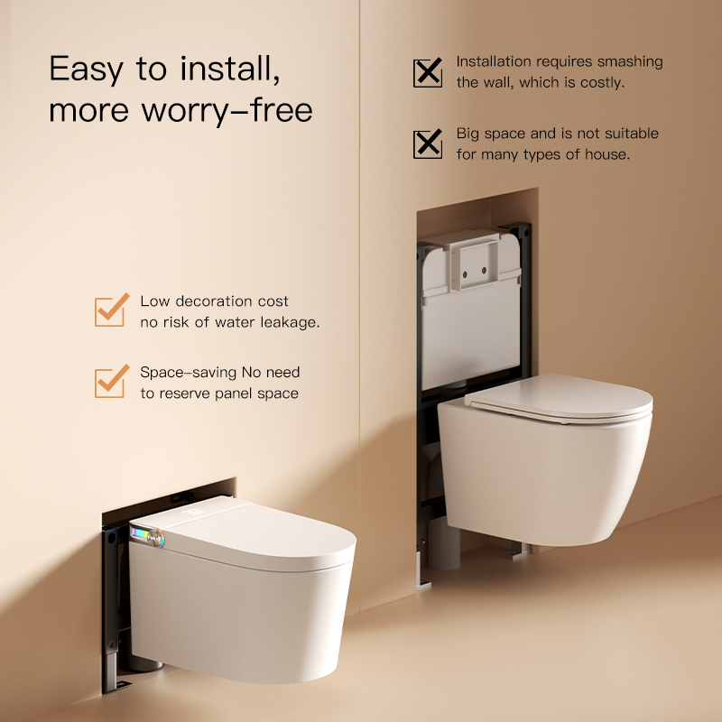 2024 Ceramic 110V/220V Sanitary Automatic Flush Sensor Smart Toilet