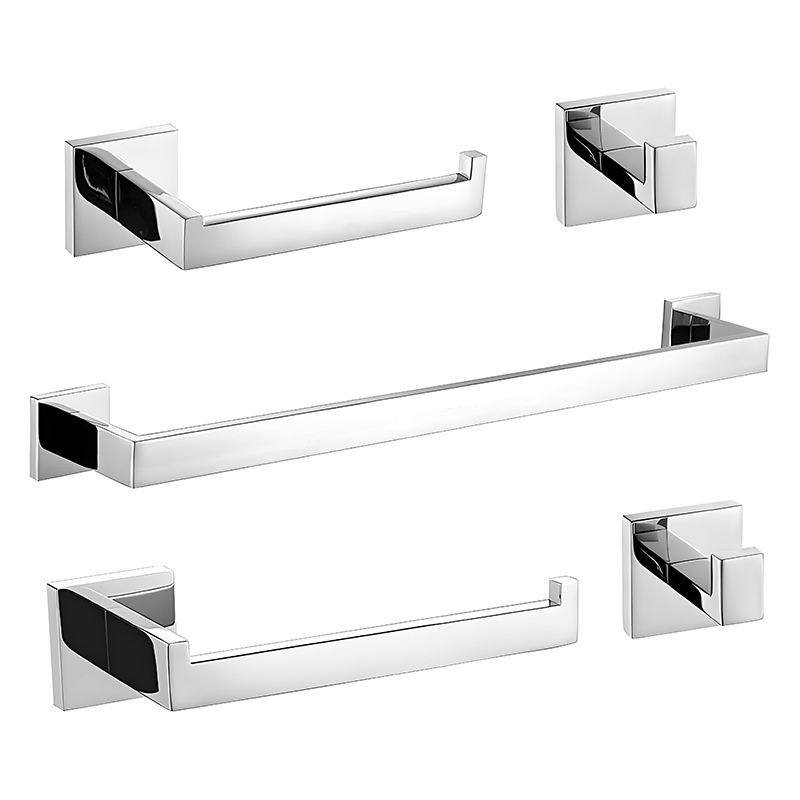 Factory Custom Bathroom Hardware Black Golden Silver Bathroom Accessories Towel Rod Paper Holder Coat Bar for Villa Hotel Swimming Pool