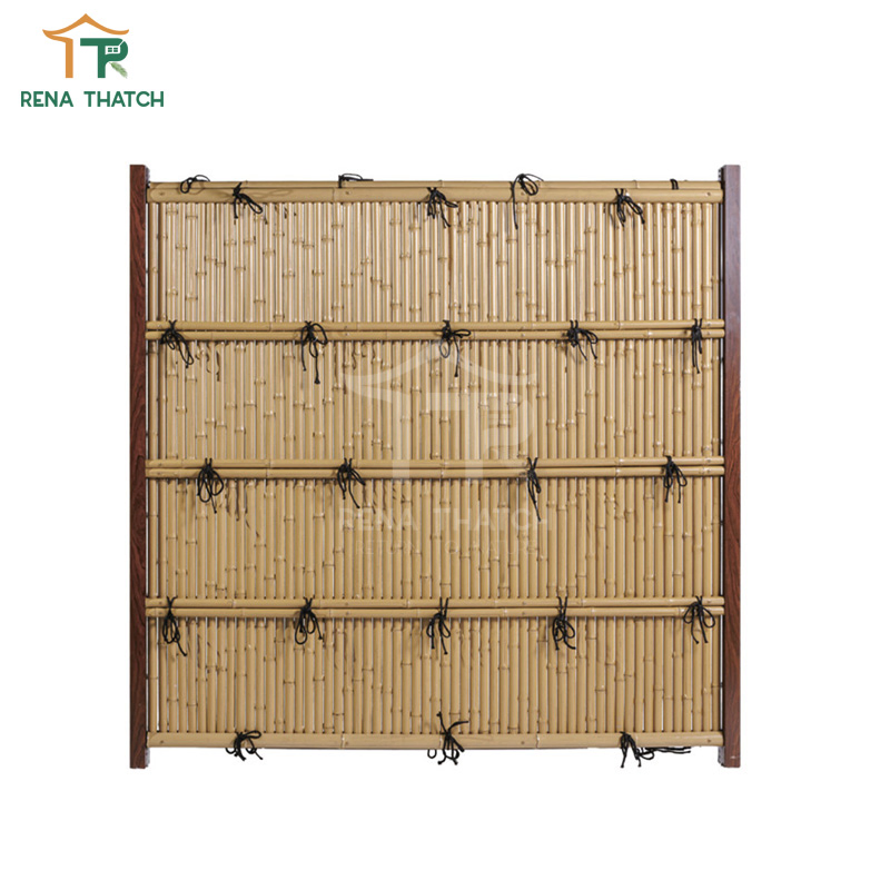 Fireproof Synthetic Bamboo Border Artificial Bamboo Fence Boundary Wall Synthetic Bamboo Cladding for Resort Fencing