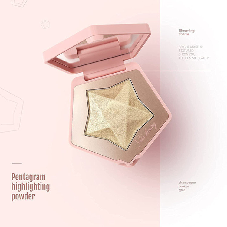 Custom Metallic Shimmer Highlighting Makeup Powder Blendable Gold Highlighter