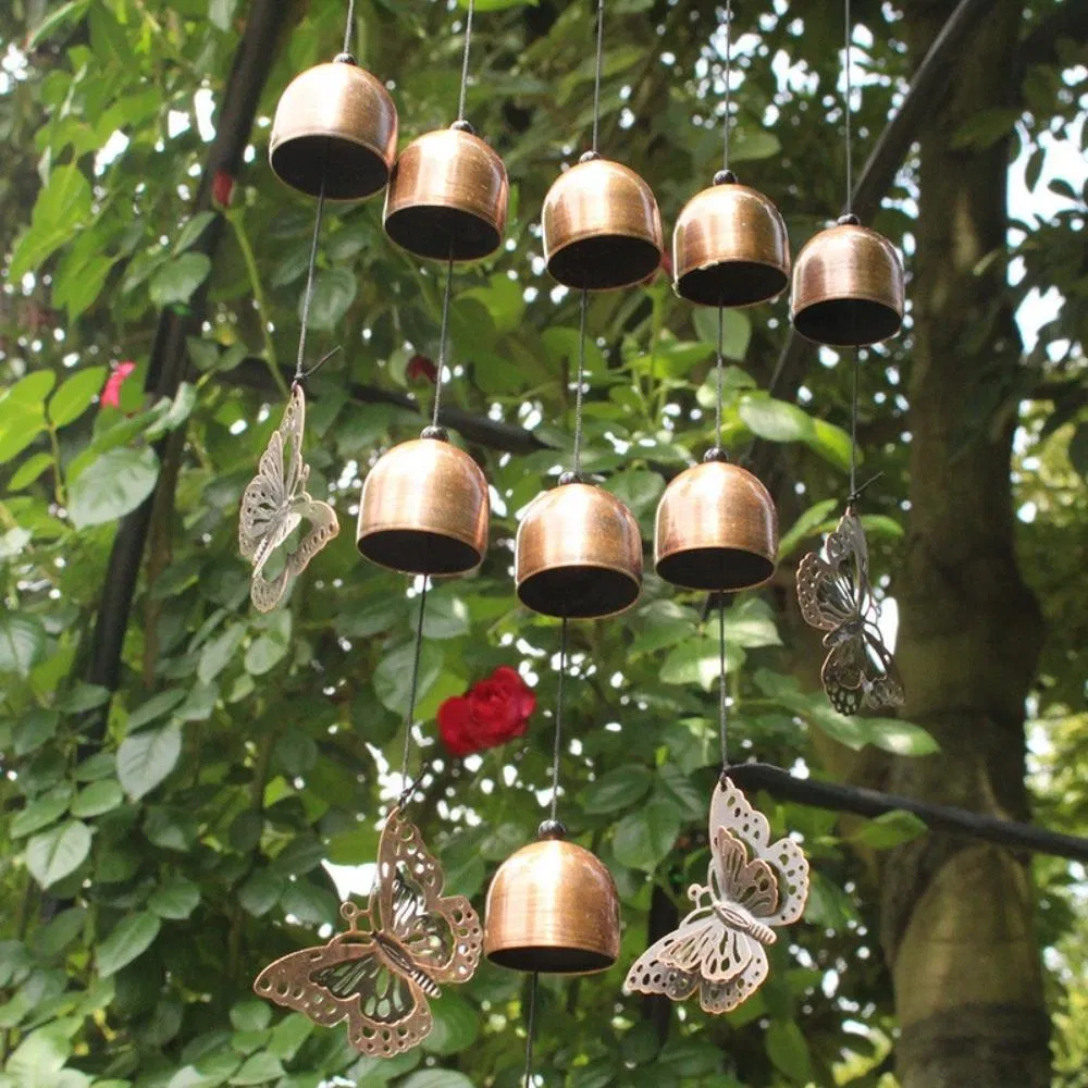 Decoration Lawn Yard Ornaments Butterfly Wind Chimes for Outdoor Bl22208