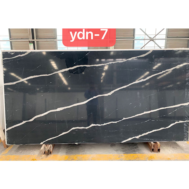Prefab Countertop Artificial Stone Slab Black Quartz Price