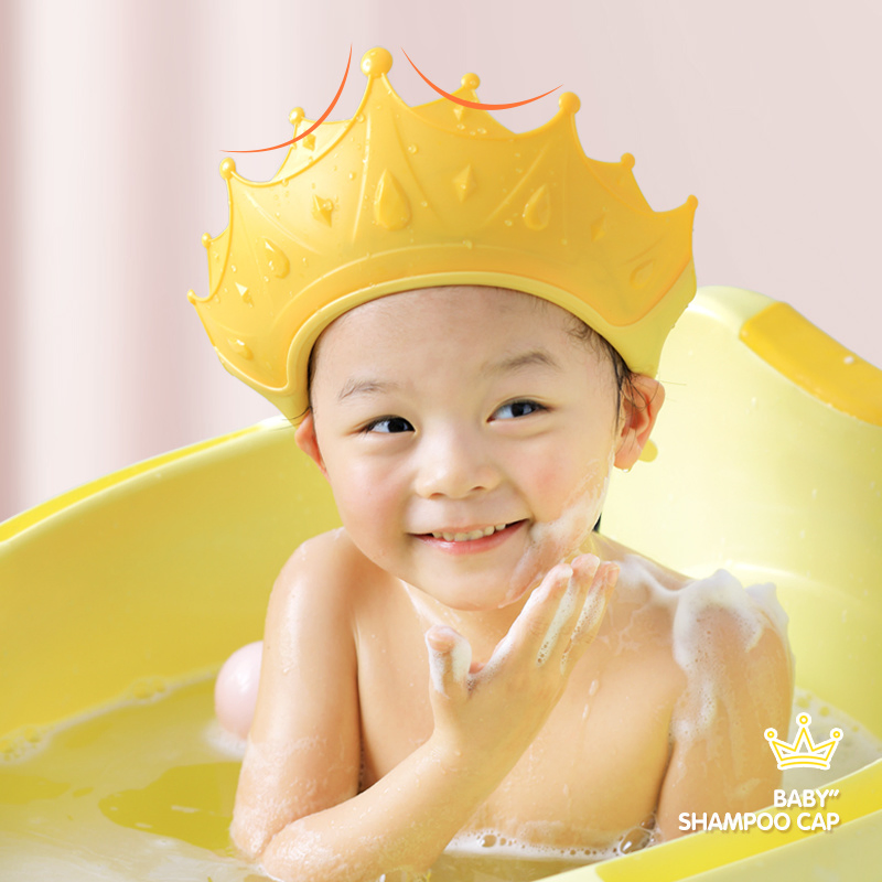 New Crown Style Kids Shampoo Shower Cap for Baby Hair Washing