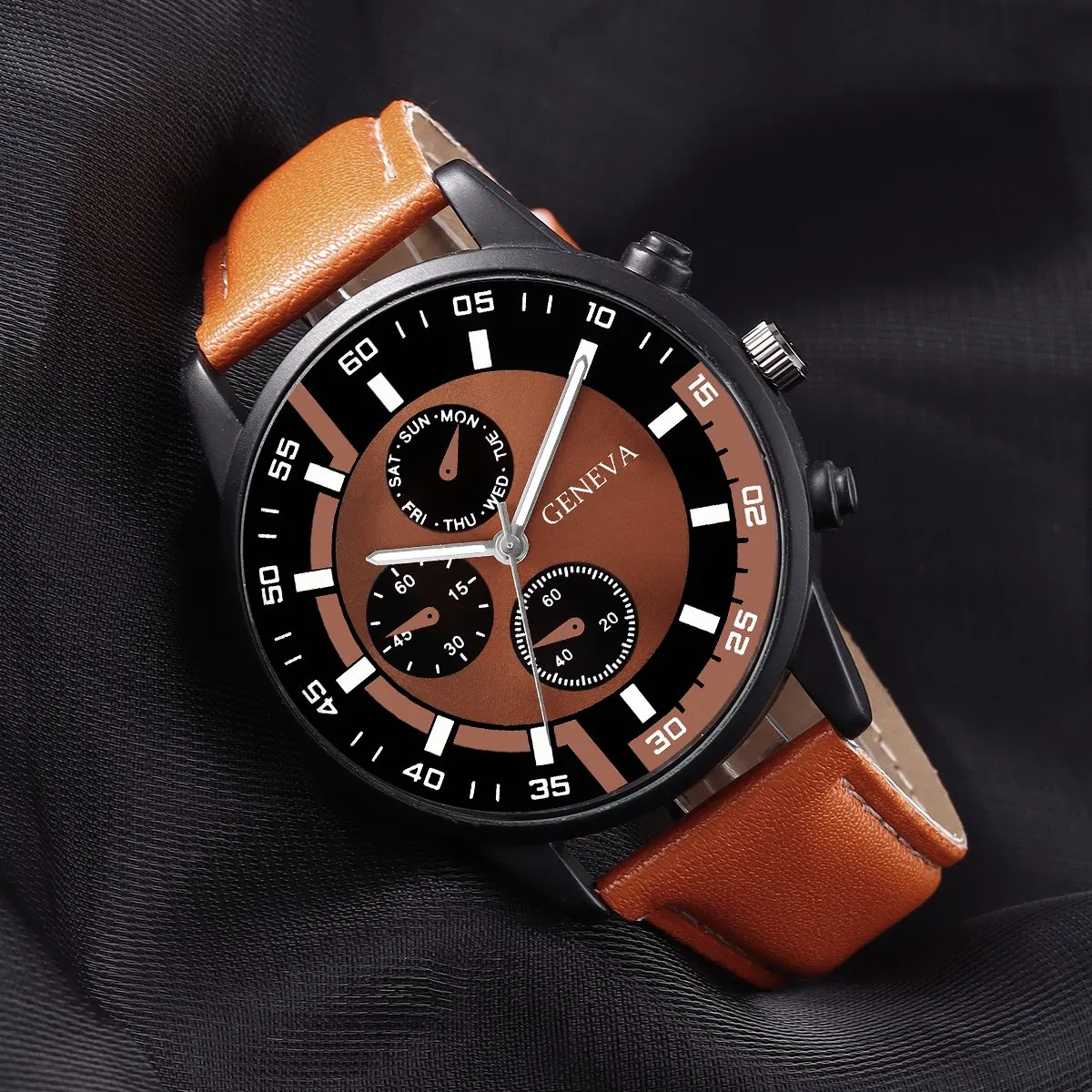 4-Piece Business Sports Men's Watch Set with PU Leather Straps