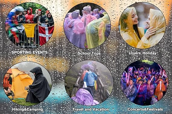 Blue Color Disposable PE Folding Pocket Raincoat