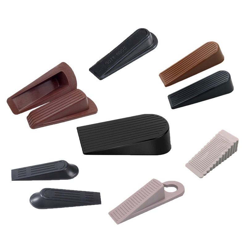 Rubber Door Stopper for Bottom of Door on Floor / Silicone Anti-Slip Baby Safety Door Stop Wedge