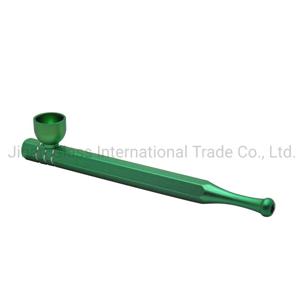 Pencil Shape with Silver Stripe Pipe Smoking Pipe