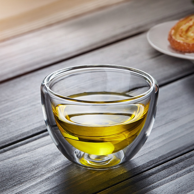 100ml Mini Double Wall Glass Tea Cup Glass Teacup Set