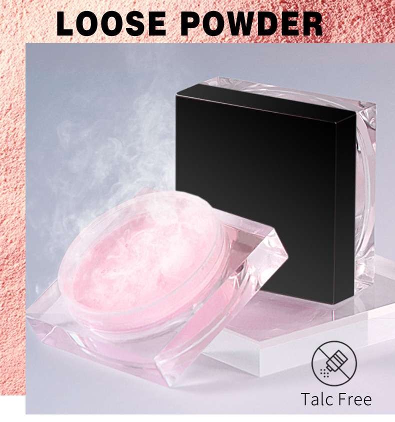 Matte Blurring Vegan Face Private Label Talc Free Pink Makeup Loose Setting Powder Foundation